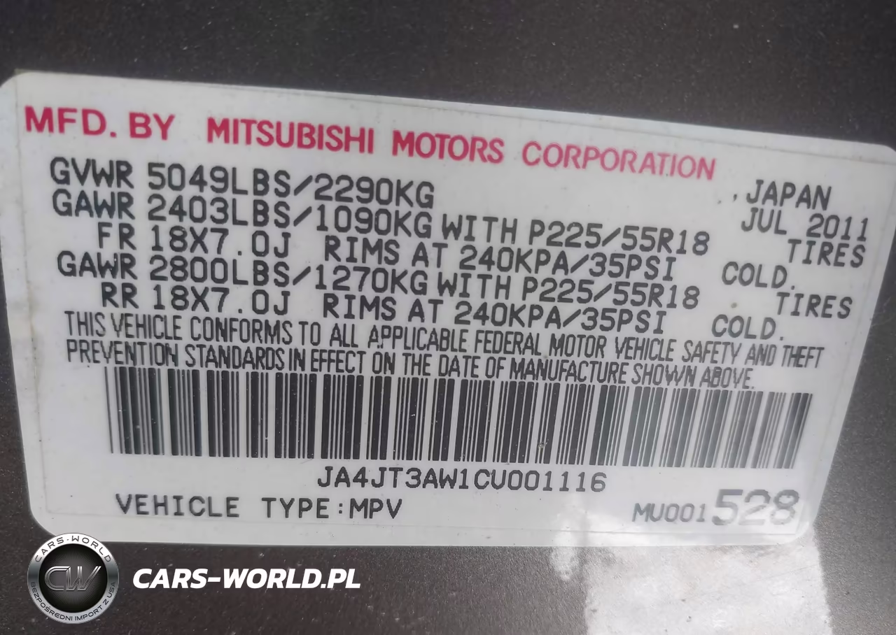 2012 Mitsubishi Outlander Se VIN:JA4JT3AW1CU001116 - 9