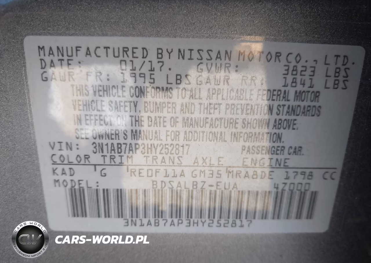 2017 Nissan Sentra S VIN:3N1AB7AP3HY252817 - 9