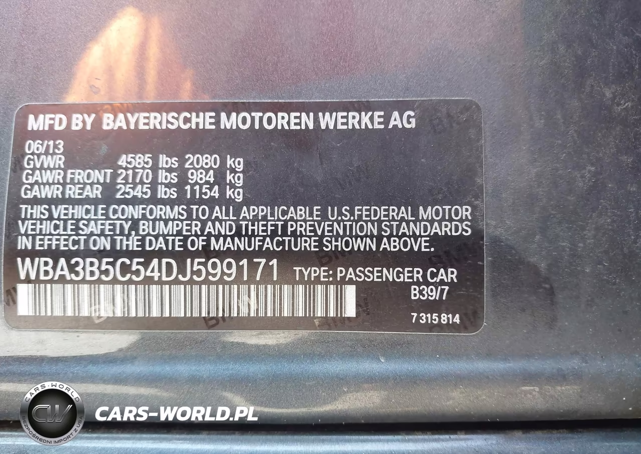 2013 BMW 328I xDrive VIN:WBA3B5C54DJ599171 - 9