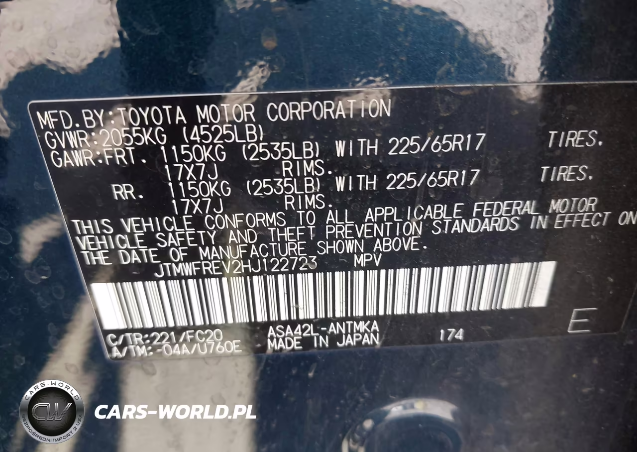 2017 Toyota Rav4 Xle VIN:JTMWFREV2HJ122723 - 9