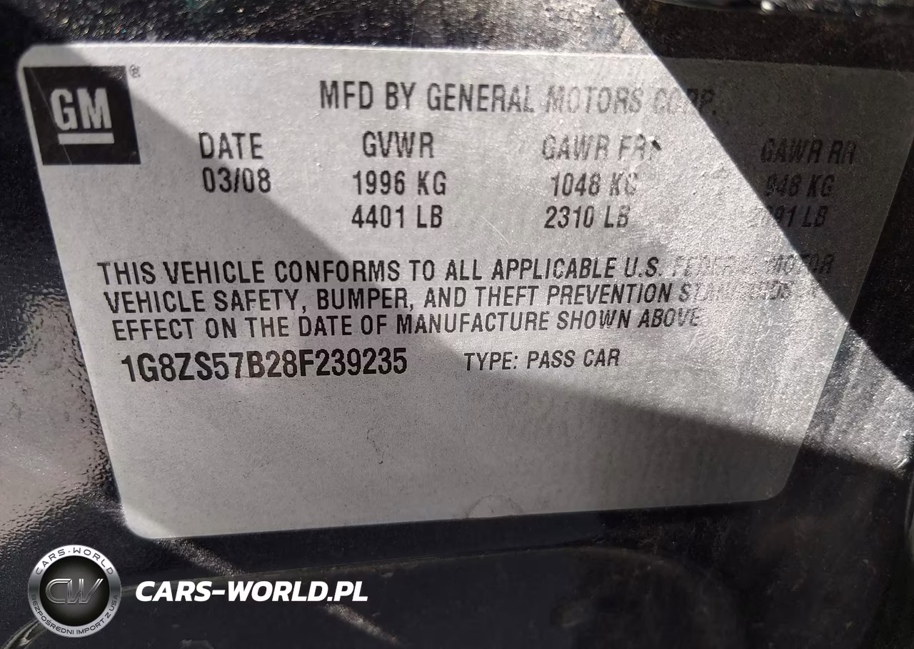 2008 Saturn Aura Xe VIN:1G8ZS57B28F239235 - 9