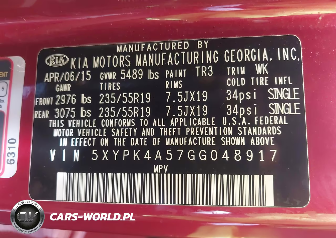 2016 Kia Sorento 3.3L Sx VIN:5XYPK4A57GG048917 - 9