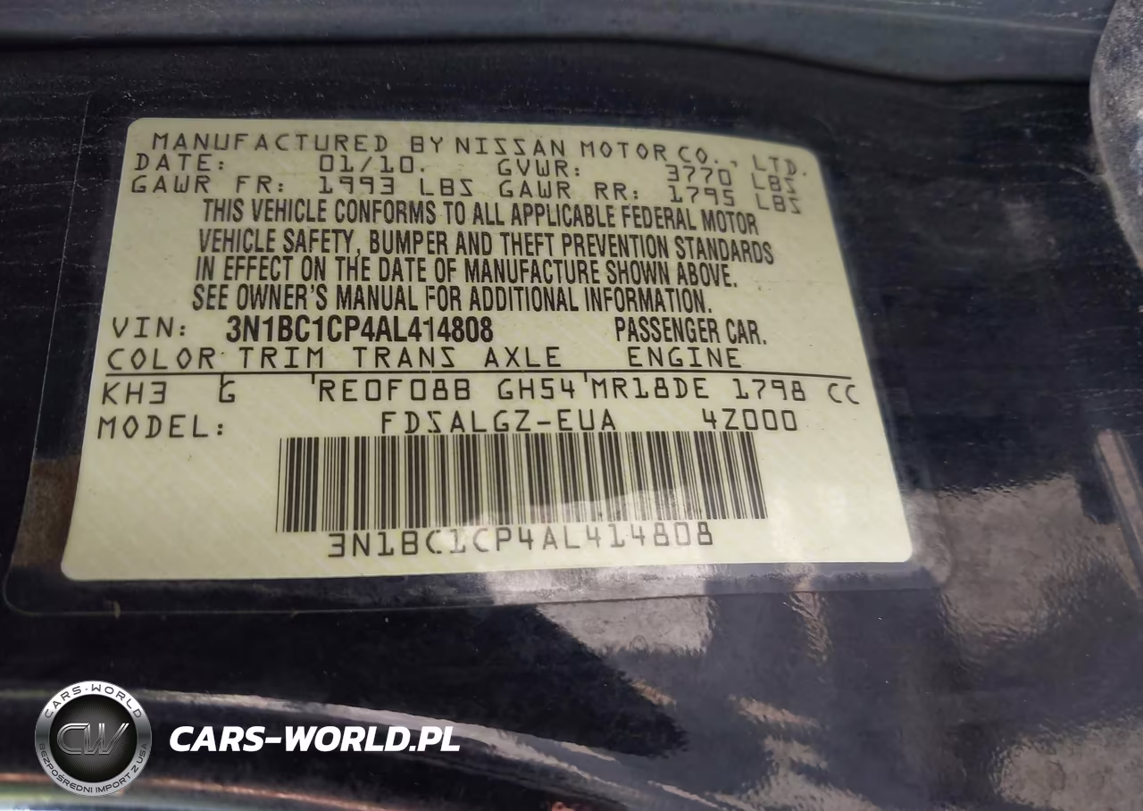2010 Nissan Versa 1.8Sl VIN:3N1BC1CP4AL414808 - 9