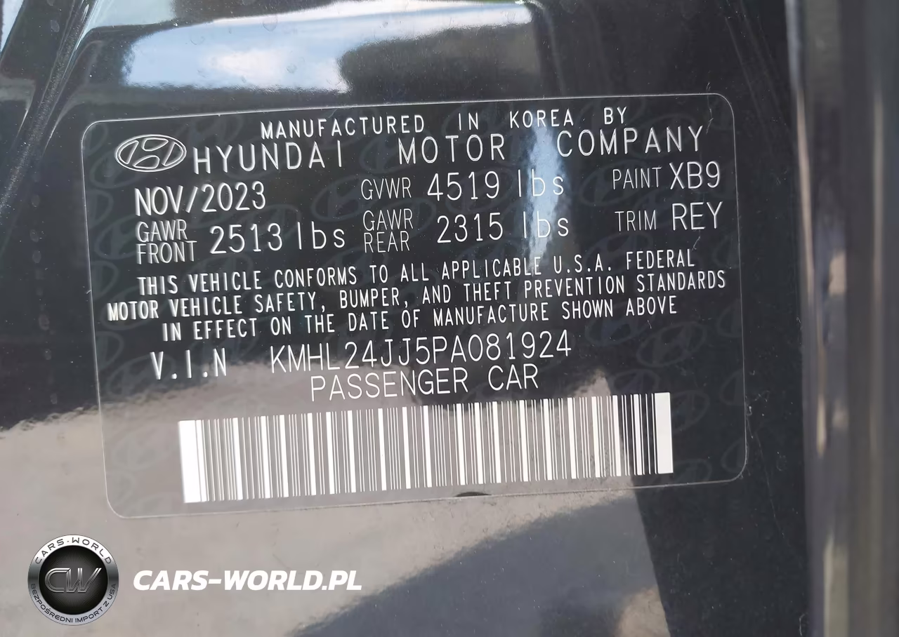 2023 Hyundai Sonata Hybrid Blue VIN:KMHL24JJ5PA081924 - 9