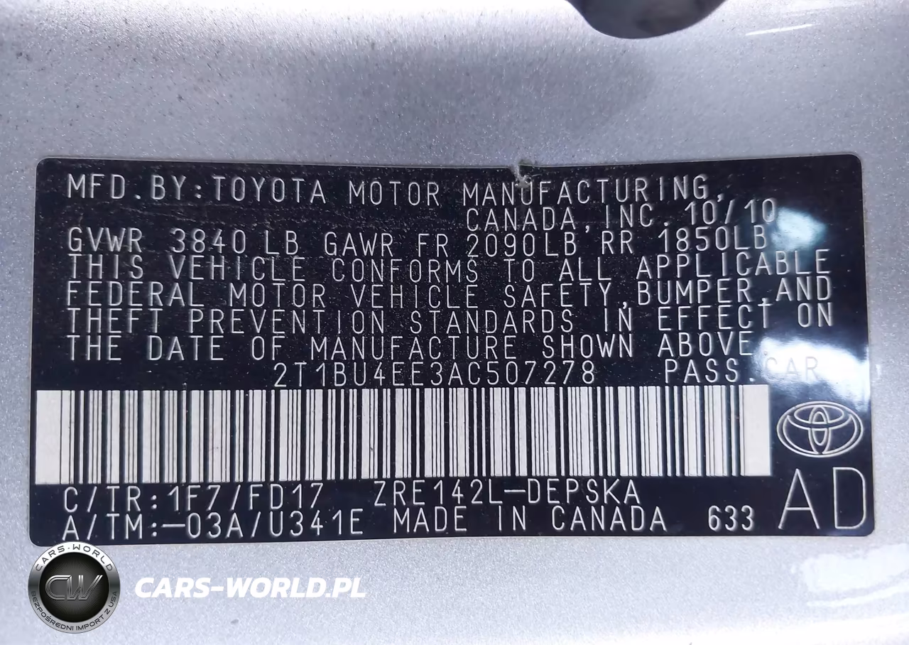 2010 Toyota Corolla S VIN:2T1BU4EE3AC507278 - 9