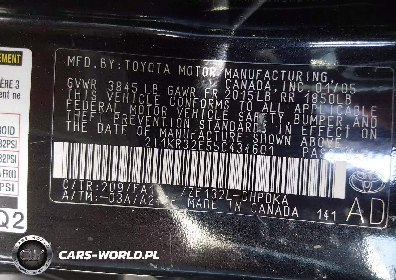 2005 Toyota Matrix VIN:2T1KR32E55C434601 - 9