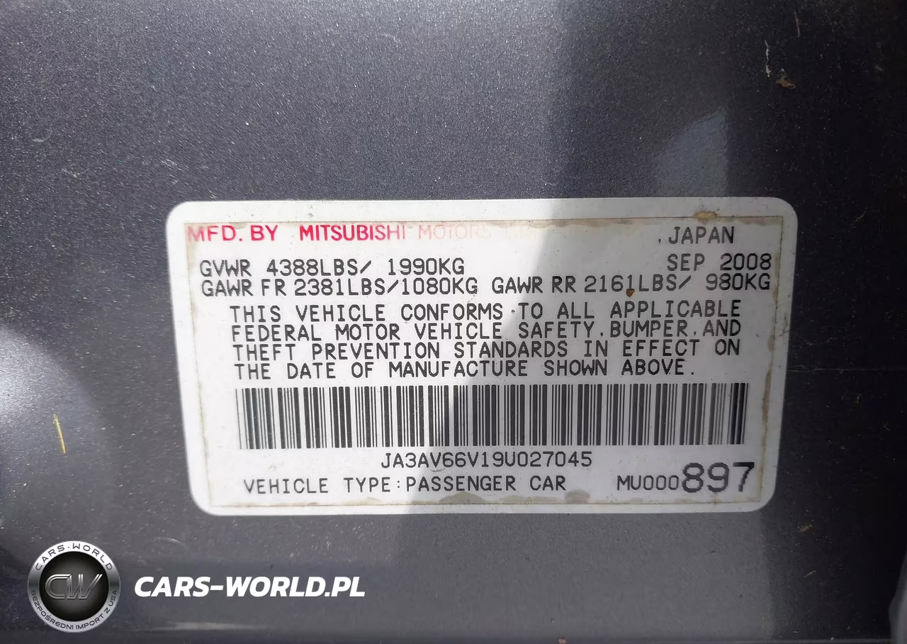 2009 Mitsubishi Lancer Ralliart VIN:JA3AV66V19U027045 - 9
