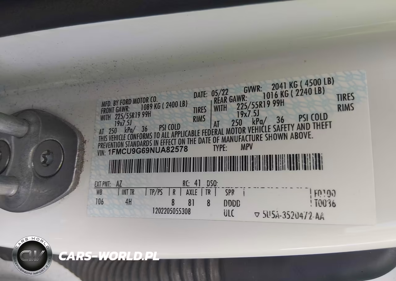 2022 Ford Escape Se VIN:1FMCU9G69NUA82578 - 9