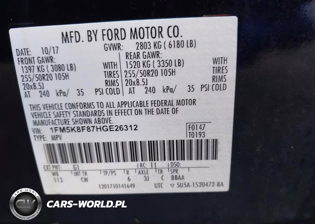2017 Ford Explorer Limited VIN:1FM5K8F87HGE26312 - 9
