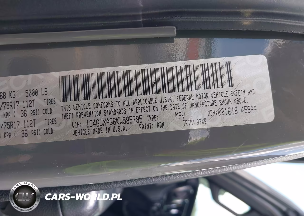 2019 Jeep Wrangler Sport S 4X4 VIN:1C4GJXAG6KW585795 - 9