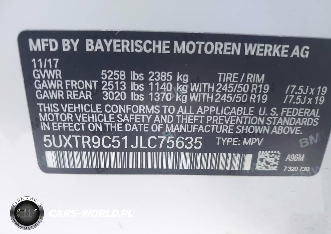 2018 BMW X3 xDrive30I VIN:5UXTR9C51JLC75635 - 9