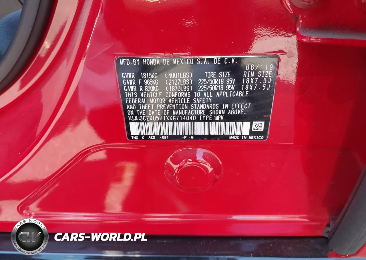 2019 Honda Hr-V Sport VIN:3CZRU5H1XKG714040 - 9