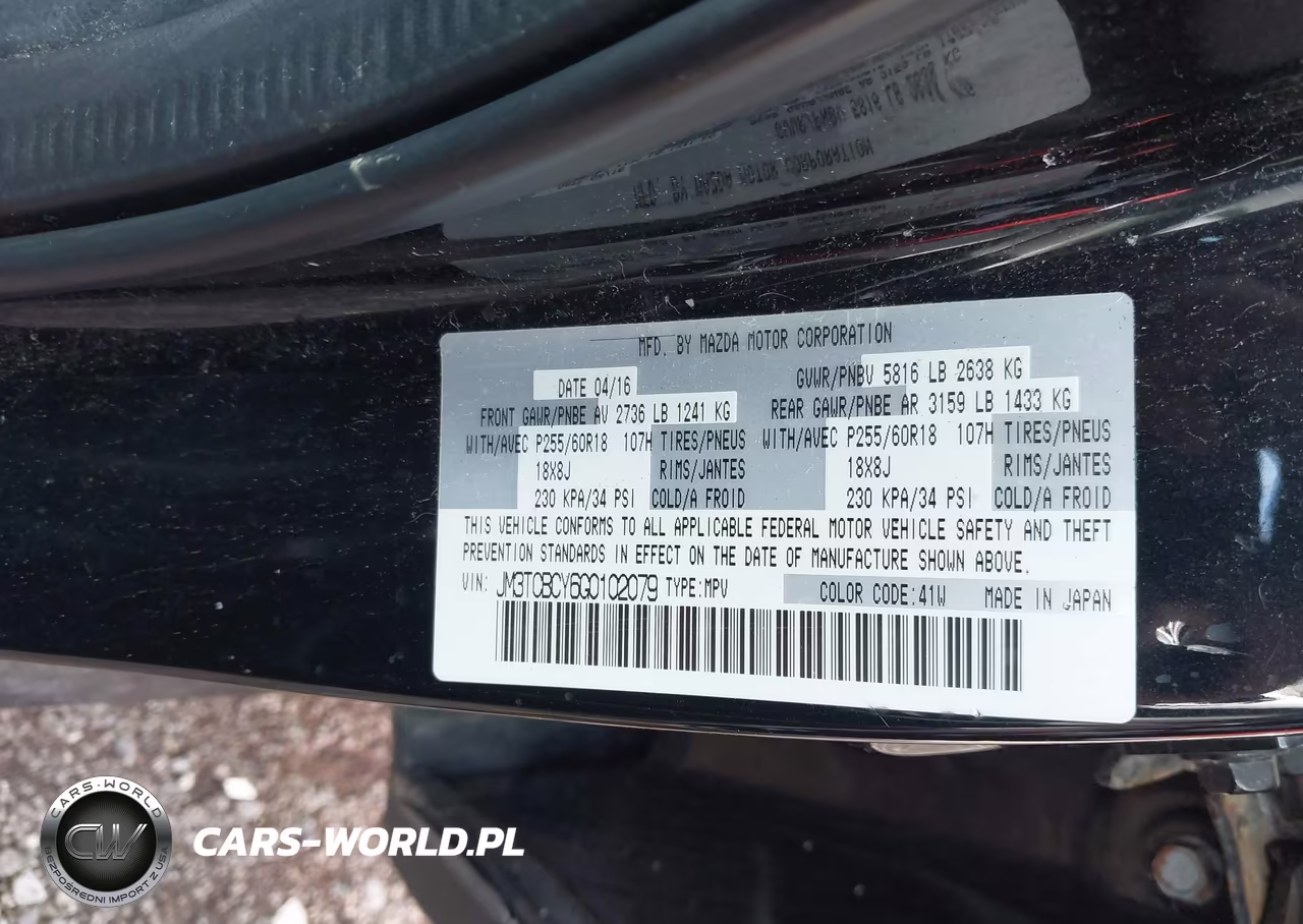 2016 Mazda Cx-9 Touring VIN:JM3TCBCY6G0102079 - 9