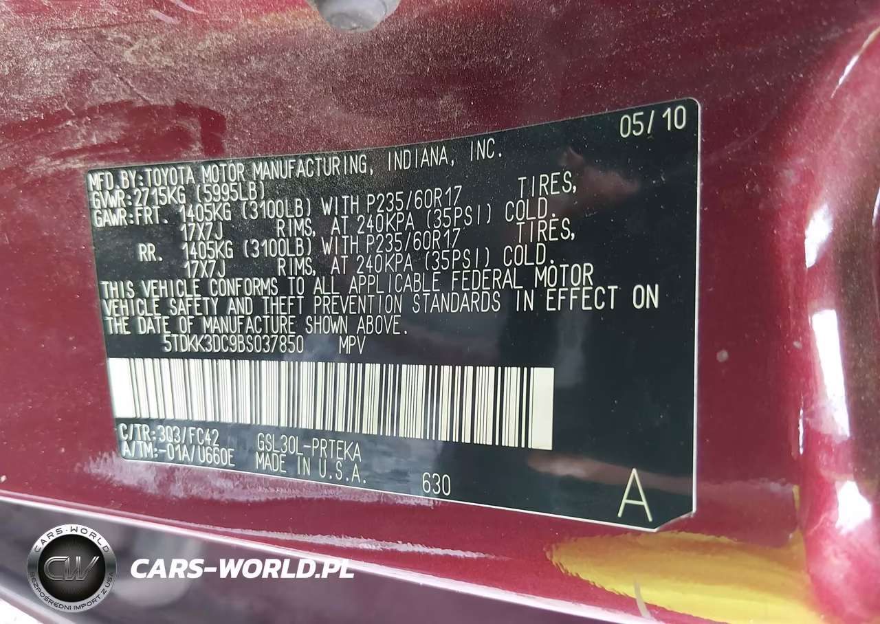 2011 Toyota Sienna Le V6 VIN:5TDKK3DC9BS037850 - 9
