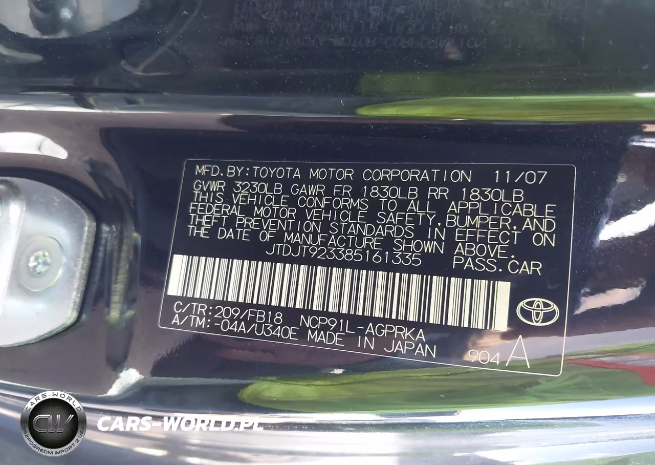 2008 Toyota Yaris VIN:JTDJT923385161335 - 9