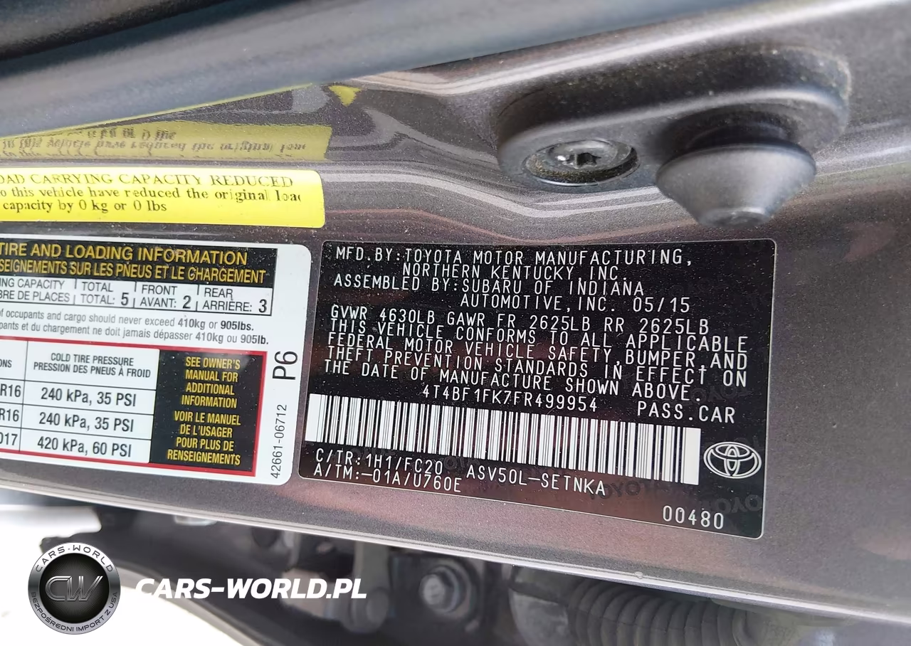 2015 Toyota Camry Le VIN:4T4BF1FK7FR499954 - 9