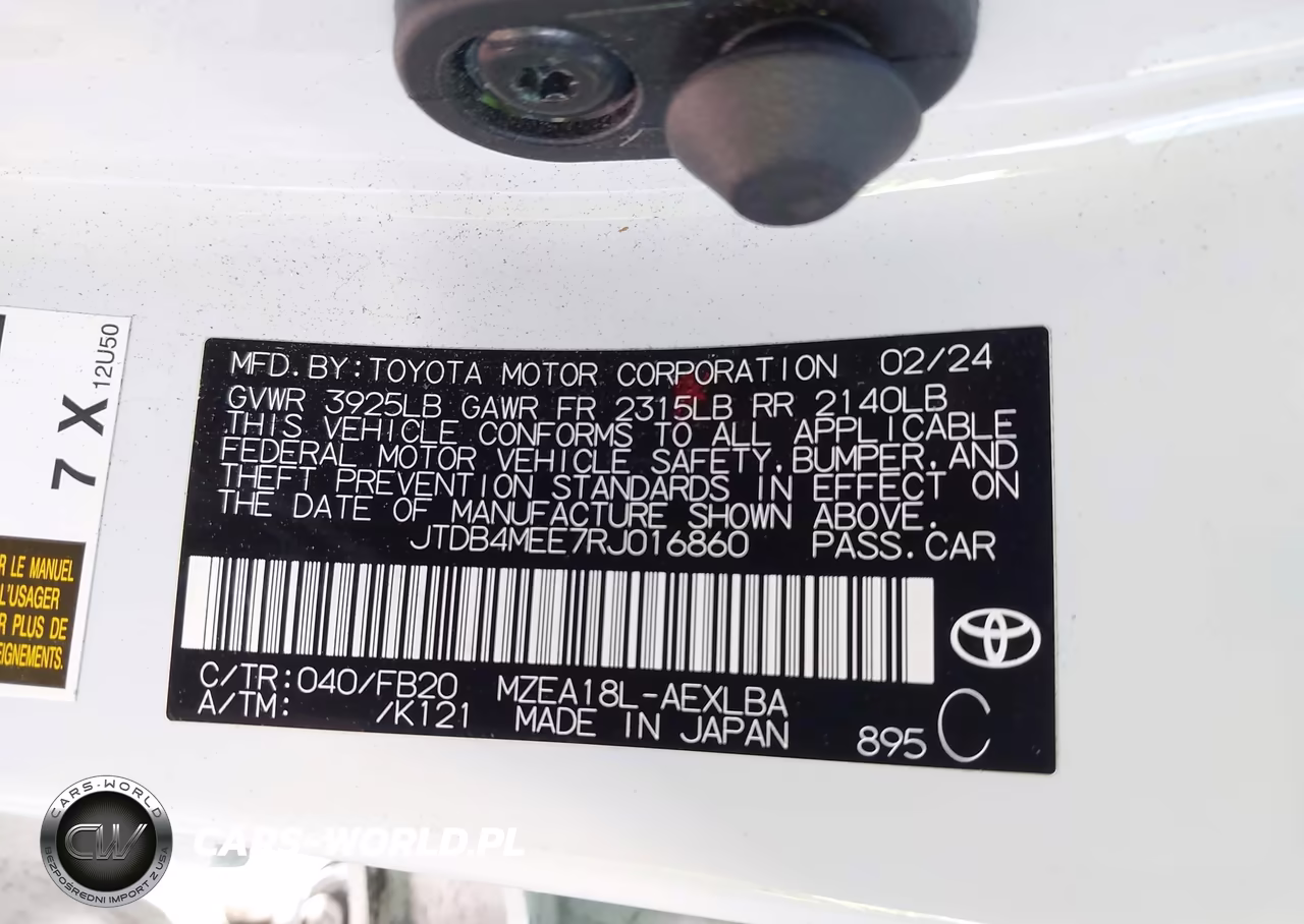 2024 Toyota Corolla Le VIN:JTDB4MEE7RJ016860 - 9
