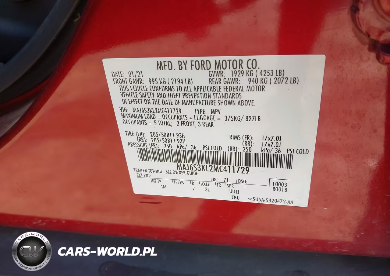 2021 Ford Ecosport Titanium VIN:MAJ6S3KL2MC411729 - 9