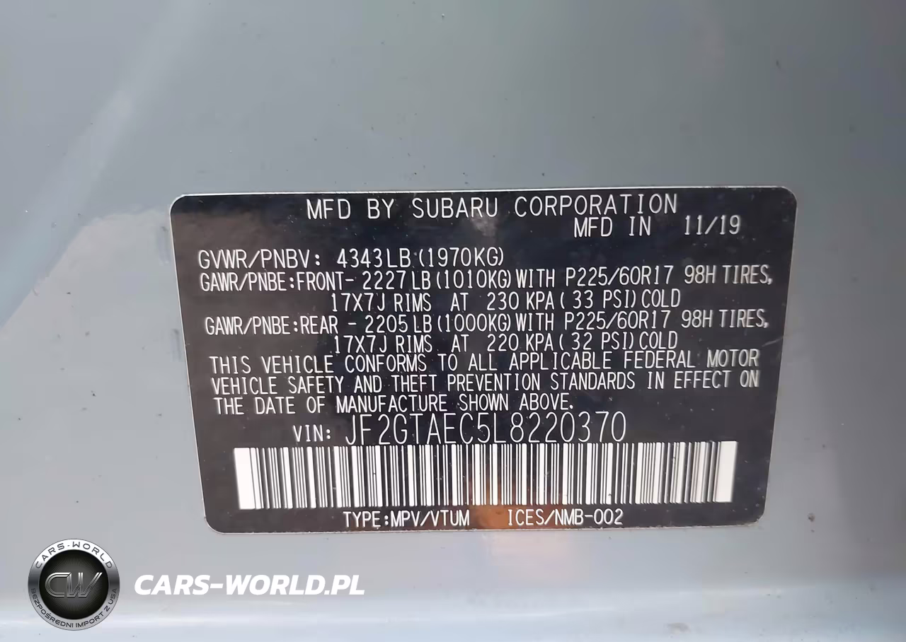 2020 Subaru Crosstrek Premium VIN:JF2GTAEC5L8220370 - 9