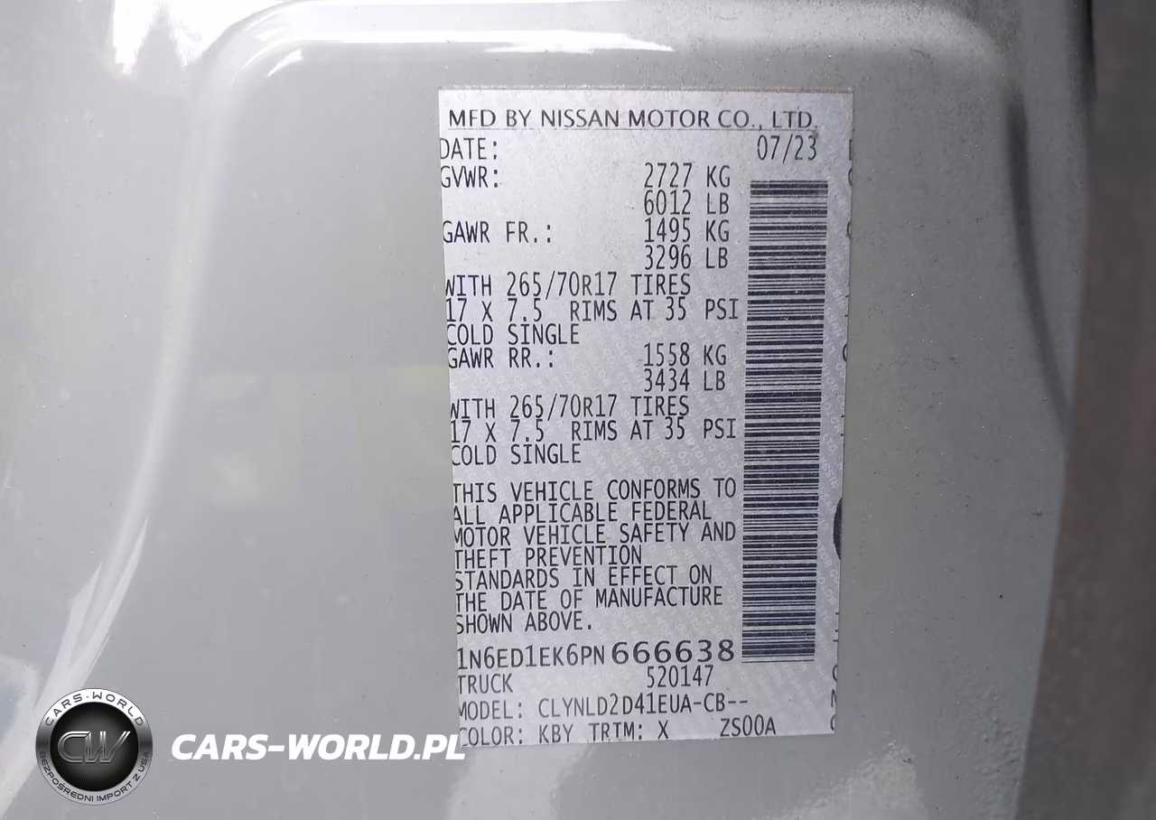 2023 Nissan Frontier Pro-4X 4X4 VIN:1N6ED1EK6PN666638 - 9