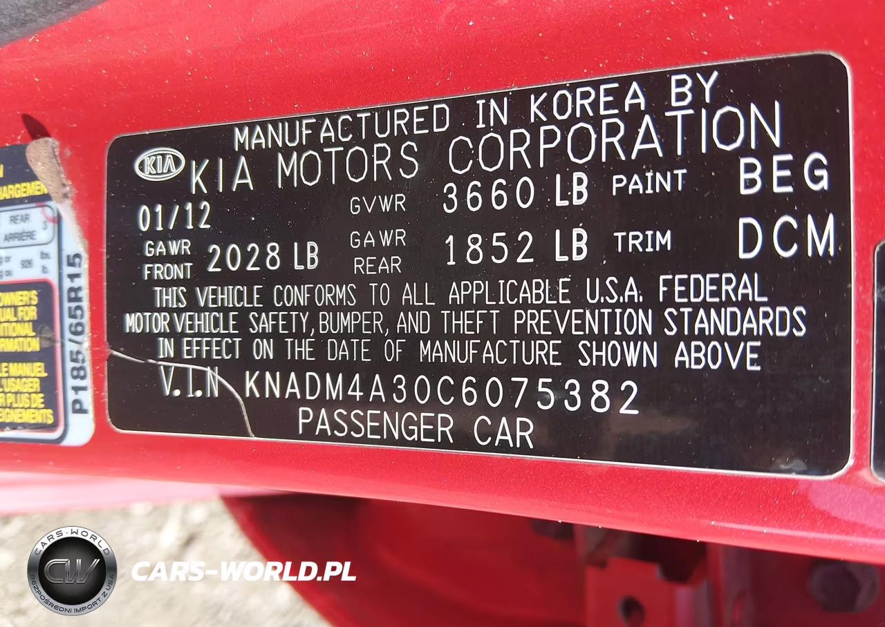 2012 Kia Rio Lx VIN:KNADM4A30C6075382 - 9