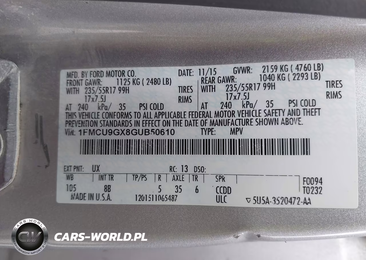 2016 Ford Escape Se VIN:1FMCU9GX8GUB50610 - 9