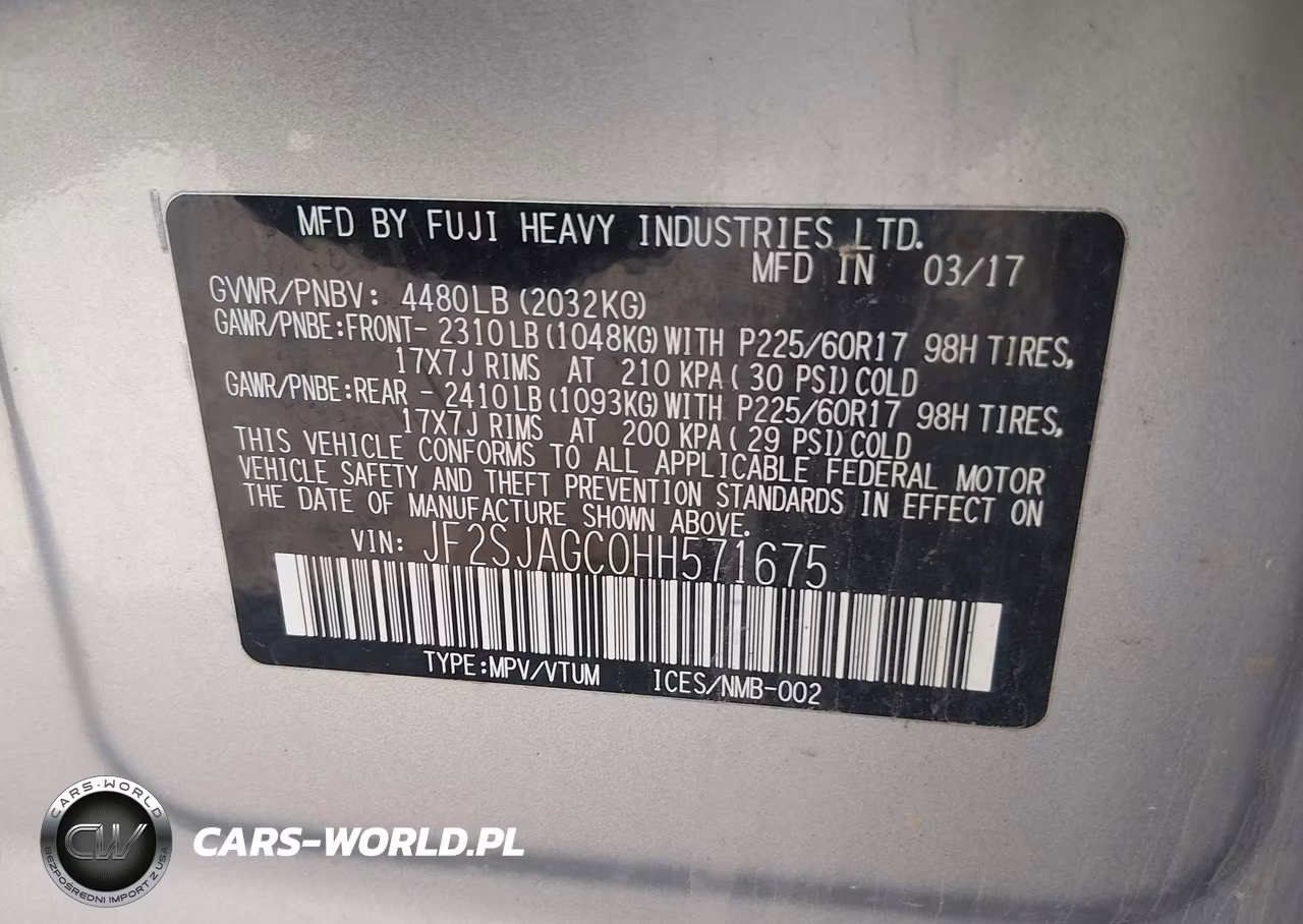 2017 Subaru Forester 2.5I Premium VIN:JF2SJAGC0HH571675 - 9