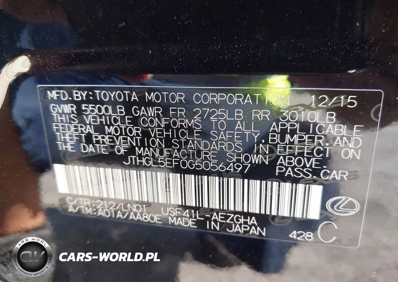 2016 Lexus Ls 460 L VIN:JTHGL5EF0G5056497 - 9