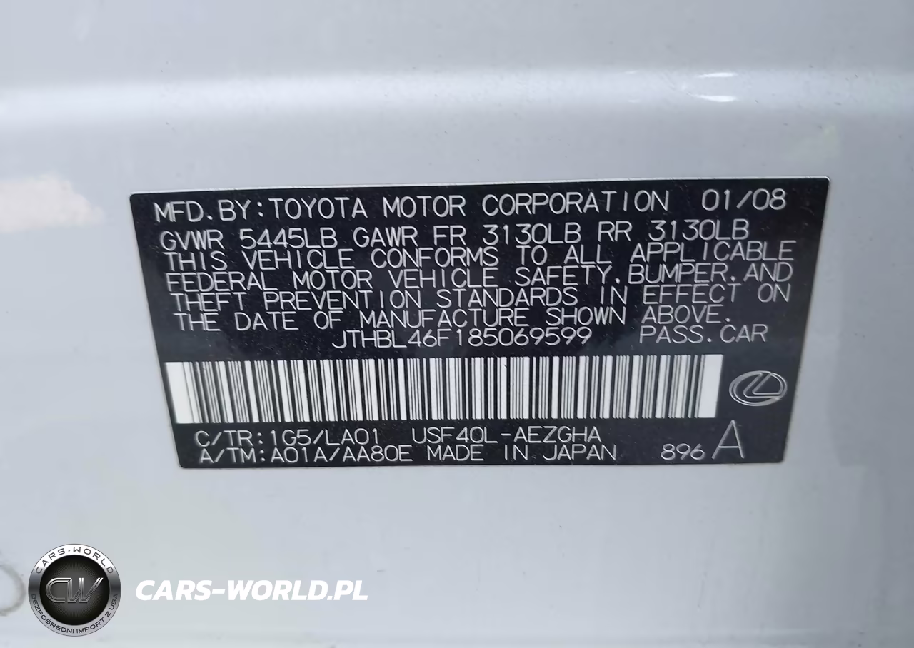 2008 Lexus Ls 460 VIN:JTHBL46F185069599 - 9