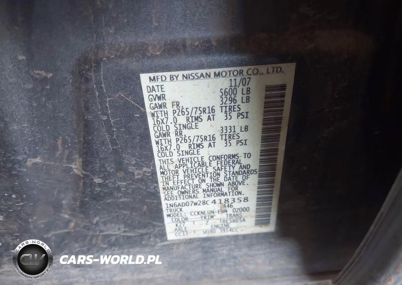 2008 Nissan Frontier Nismo Off Road VIN:1N6AD07W28C418358 - 9