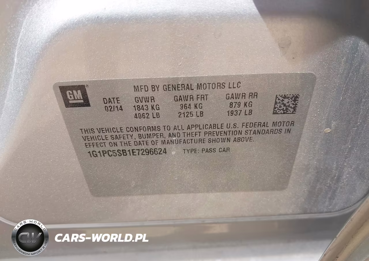 2014 Chevrolet Cruze 1Lt Auto VIN:1G1PC5SB1E7296624 - 9