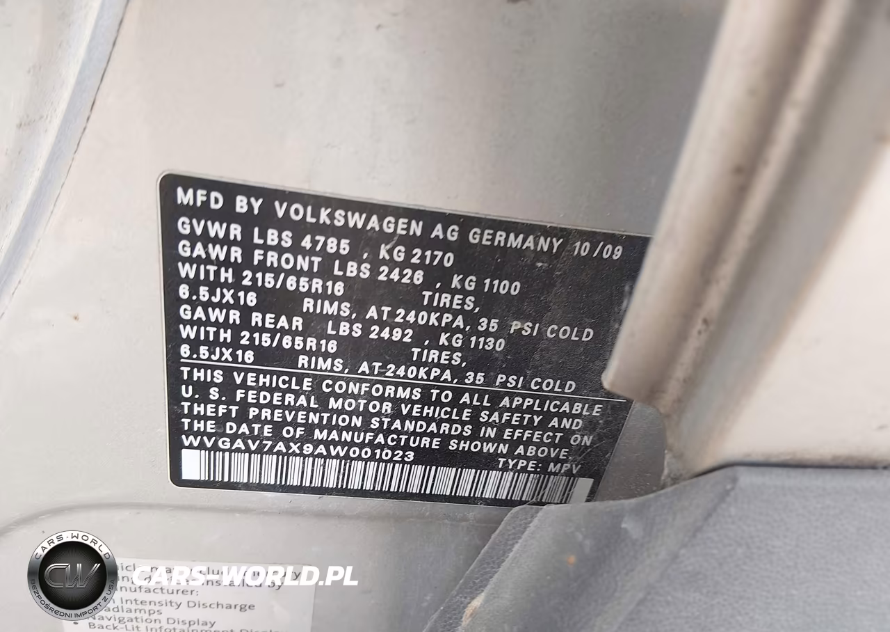 2010 Volkswagen Tiguan S VIN:WVGAV7AX9AW001023 - 9