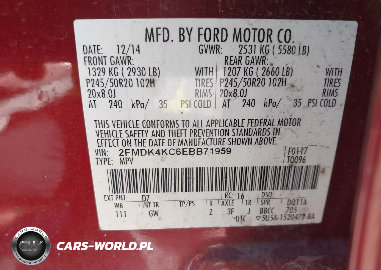 2014 Ford Edge Limited VIN:2FMDK4KC6EBB71959 - 9