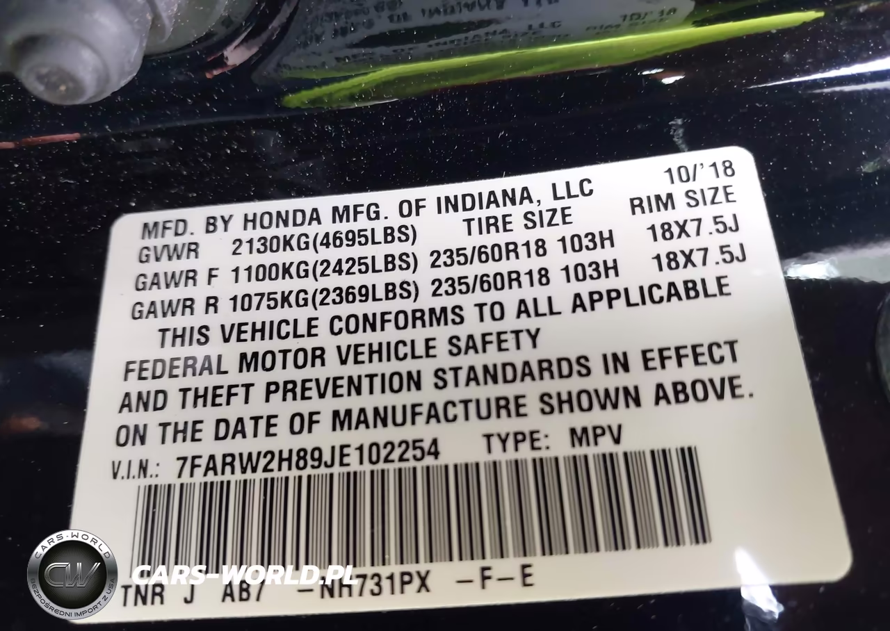 2018 Honda Cr-V Ex-L-Ex-L Navi VIN:7FARW2H89JE102254 - 9