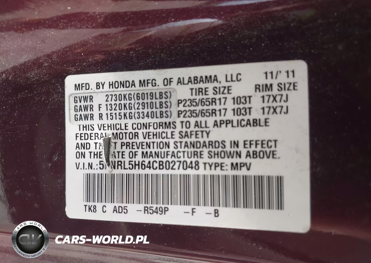 2012 Honda Odyssey Ex-L VIN:5FNRL5H64CB027048 - 9