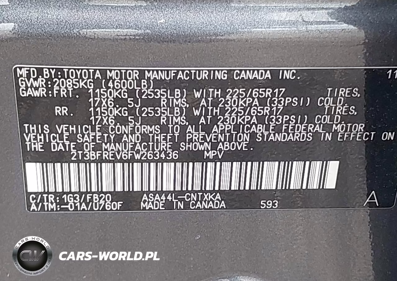 2015 Toyota Rav4 Le VIN:2T3BFREV6FW263436 - 9