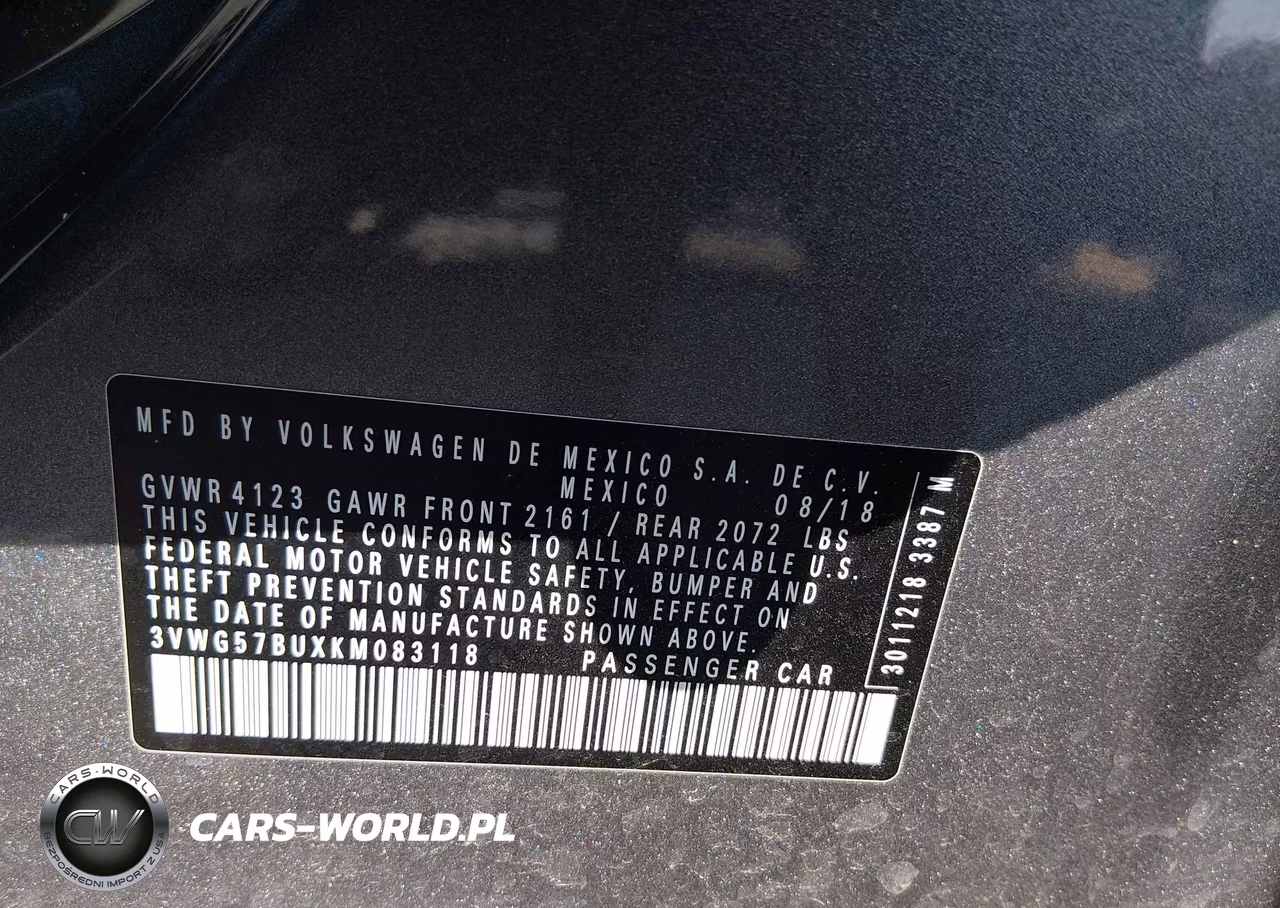 2019 Volkswagen Jetta 1.4T Sel Premium VIN:3VWG57BUXKM083118 - 9