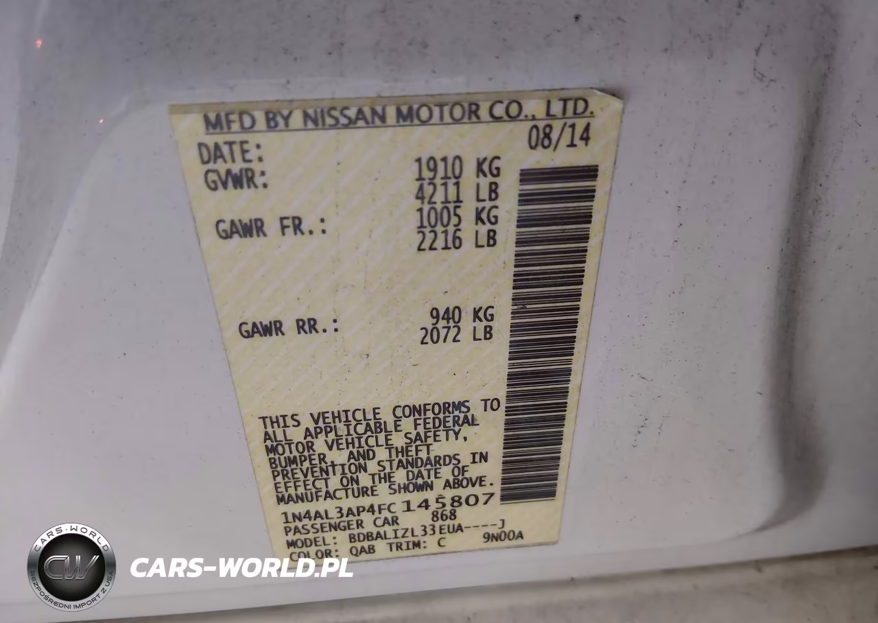 2015 Nissan Altima 2.5 Sv VIN:1N4AL3AP4FC145807 - 9