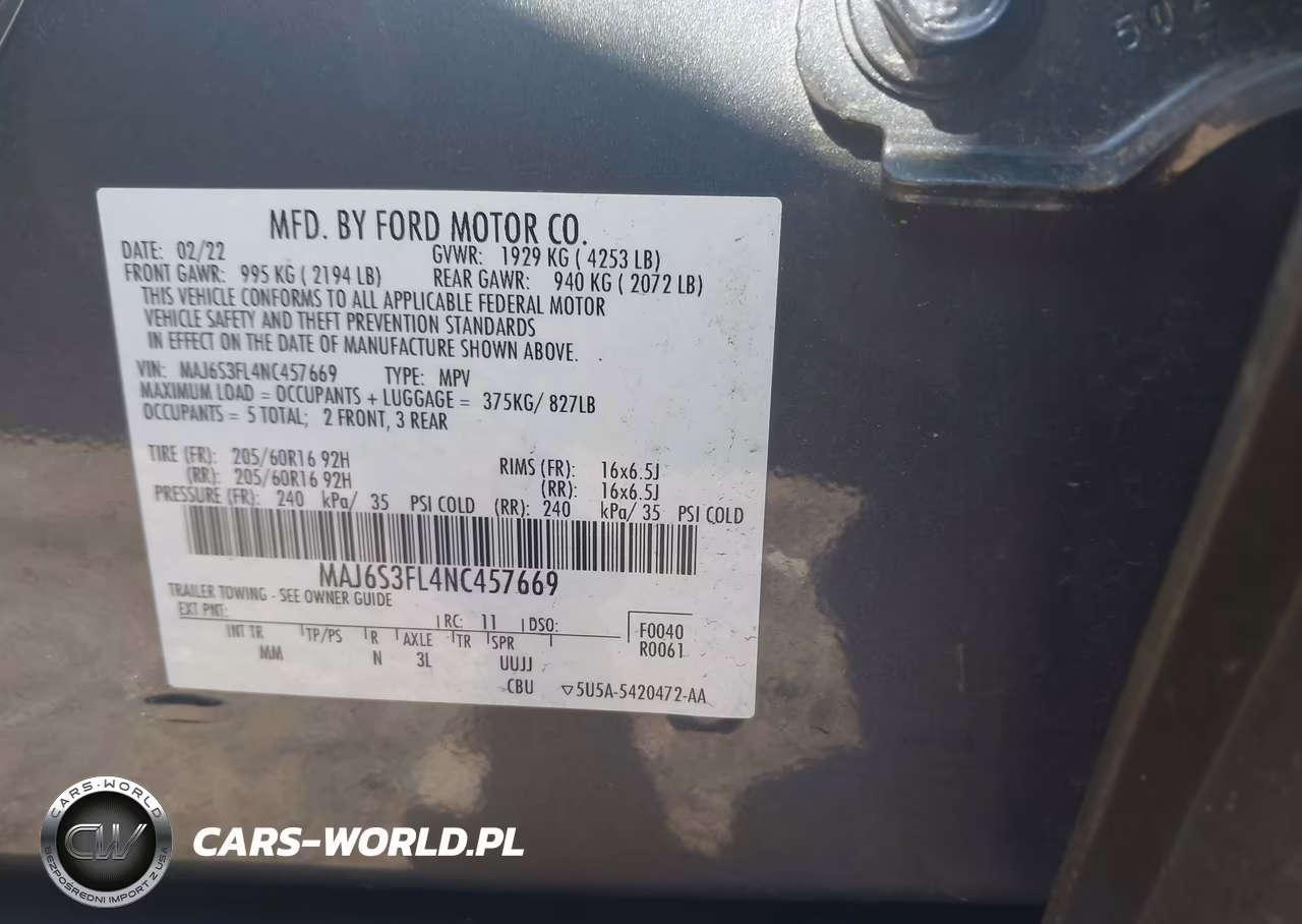 2022 Ford Ecosport S VIN:MAJ6S3FL4NC457669 - 9