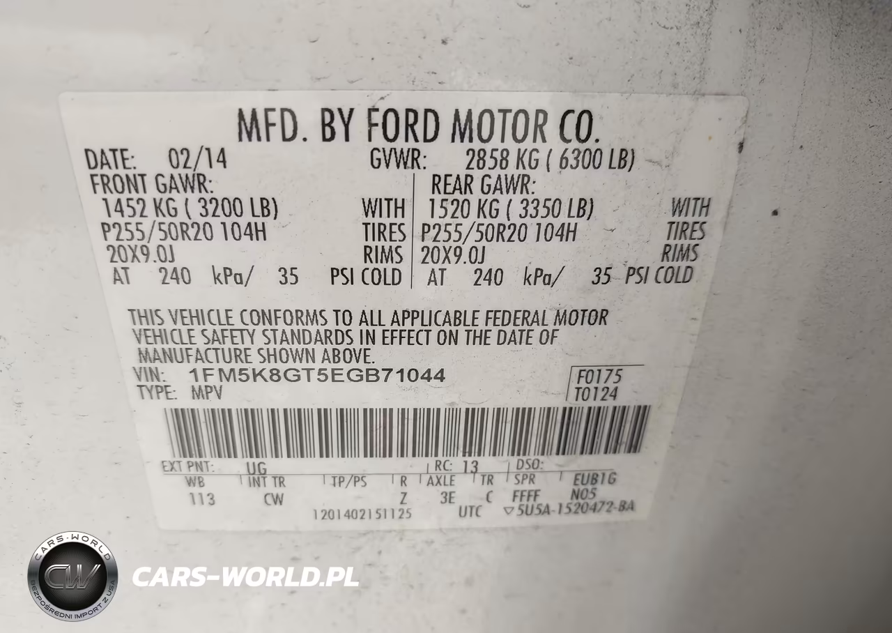 2014 Ford Explorer Sport VIN:1FM5K8GT5EGB71044 - 9