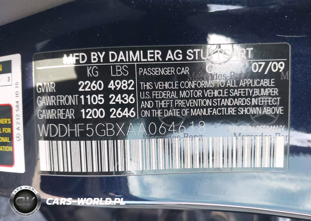 2010 Mercedes-Benz E 350 VIN:WDDHF5GBXAA064618 - 9