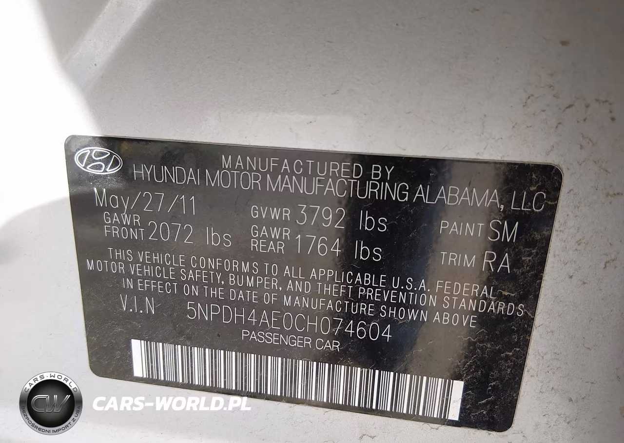 2012 Hyundai Elantra Gls VIN:5NPDH4AE0CH074604 - 9