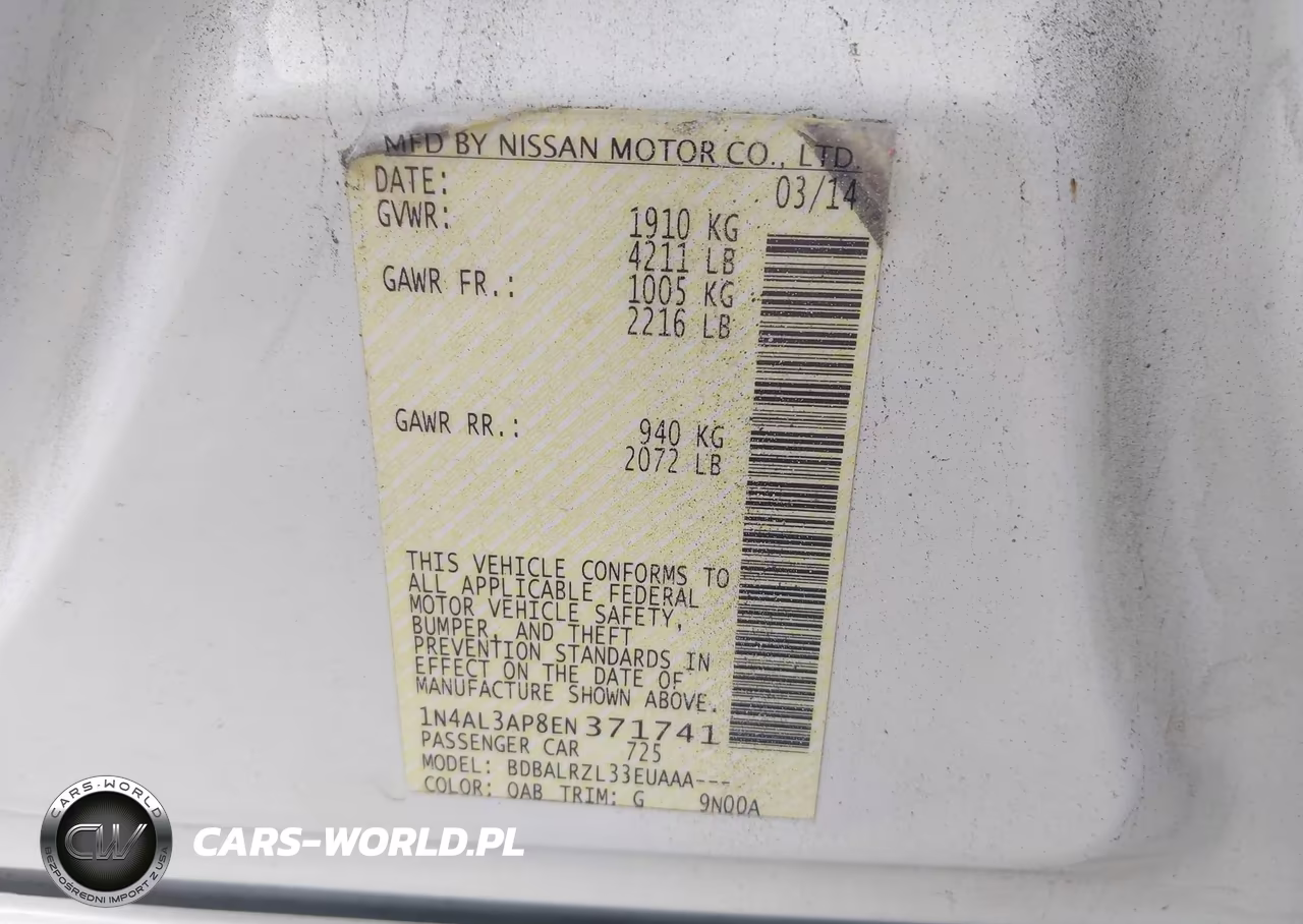2014 Nissan Altima 2.5 S VIN:1N4AL3AP8EN371741 - 9