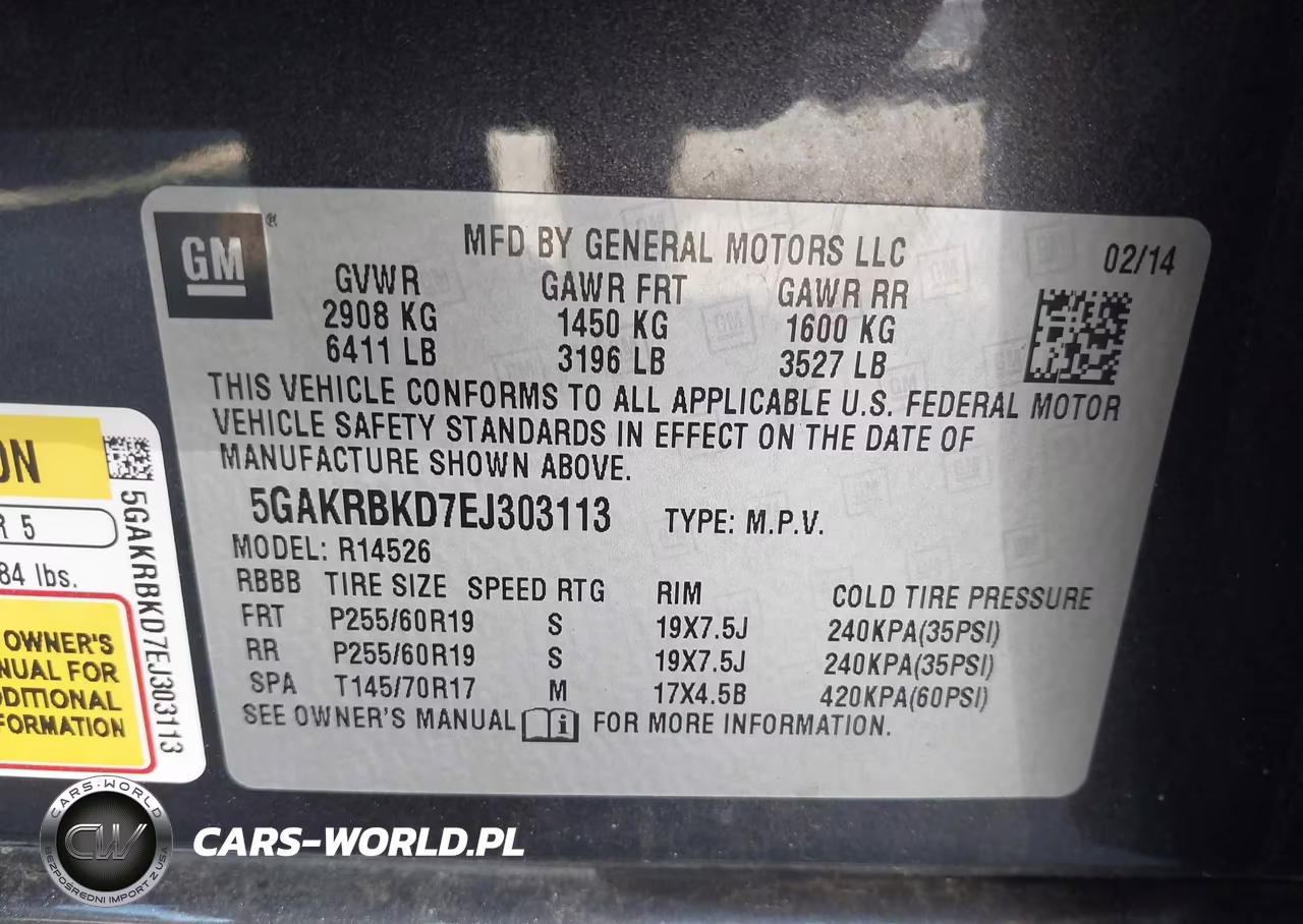 2014 Buick Enclave Leather VIN:5GAKRBKD7EJ303113 - 9