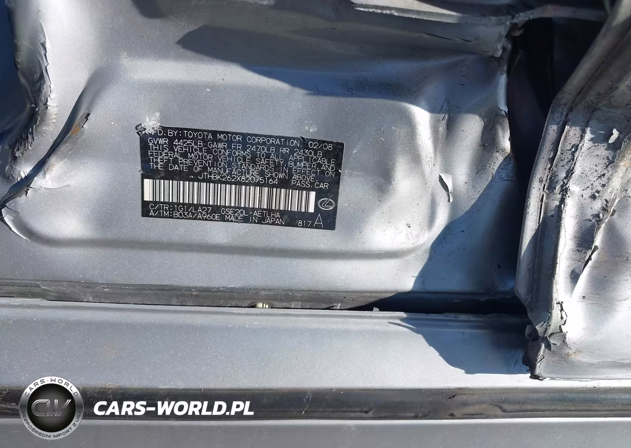 2008 Lexus Is 250 VIN:JTHBK262X82075164 - 9
