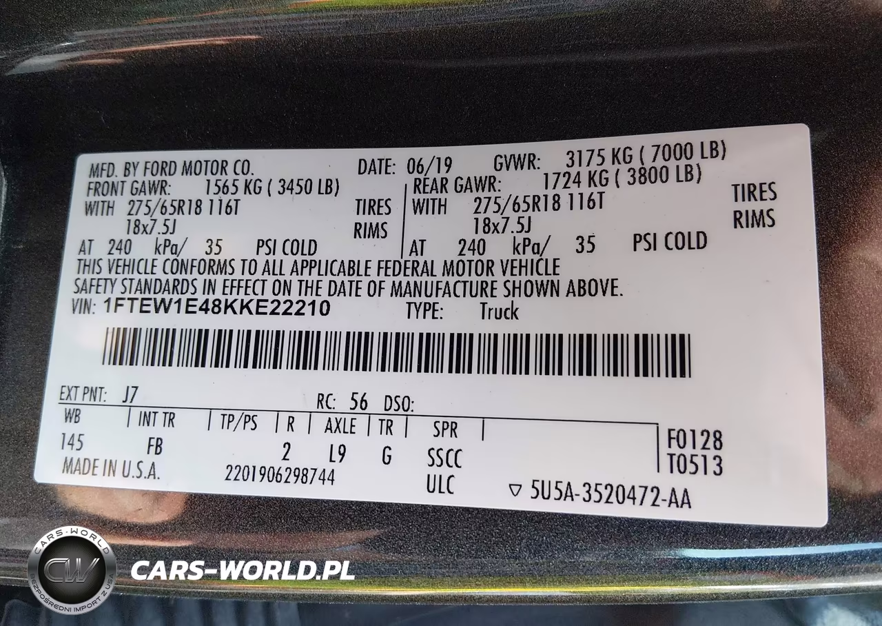 2019 Ford F-150 Xlt VIN:1FTEW1E48KKE22210 - 9