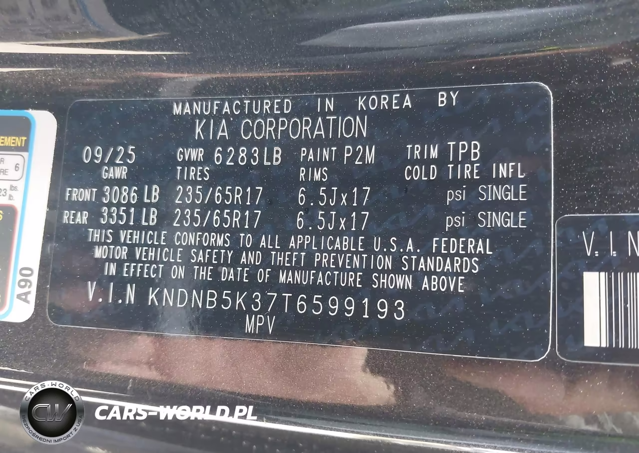 2026 Kia Carnival Lxs VIN:KNDNB5K37T6599193 - 9