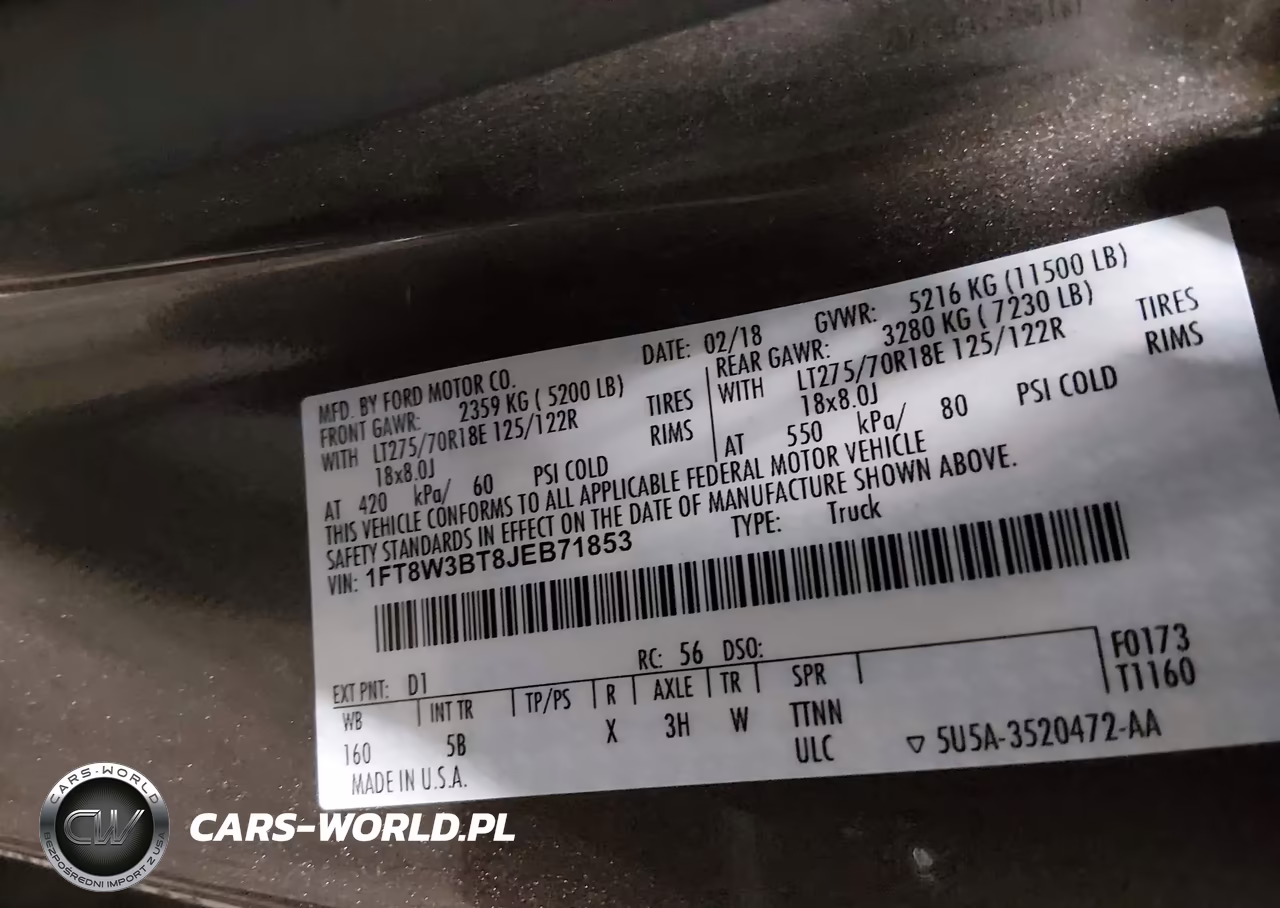 2018 Ford F-350 Lariat VIN:1FT8W3BT8JEB71853 - 9
