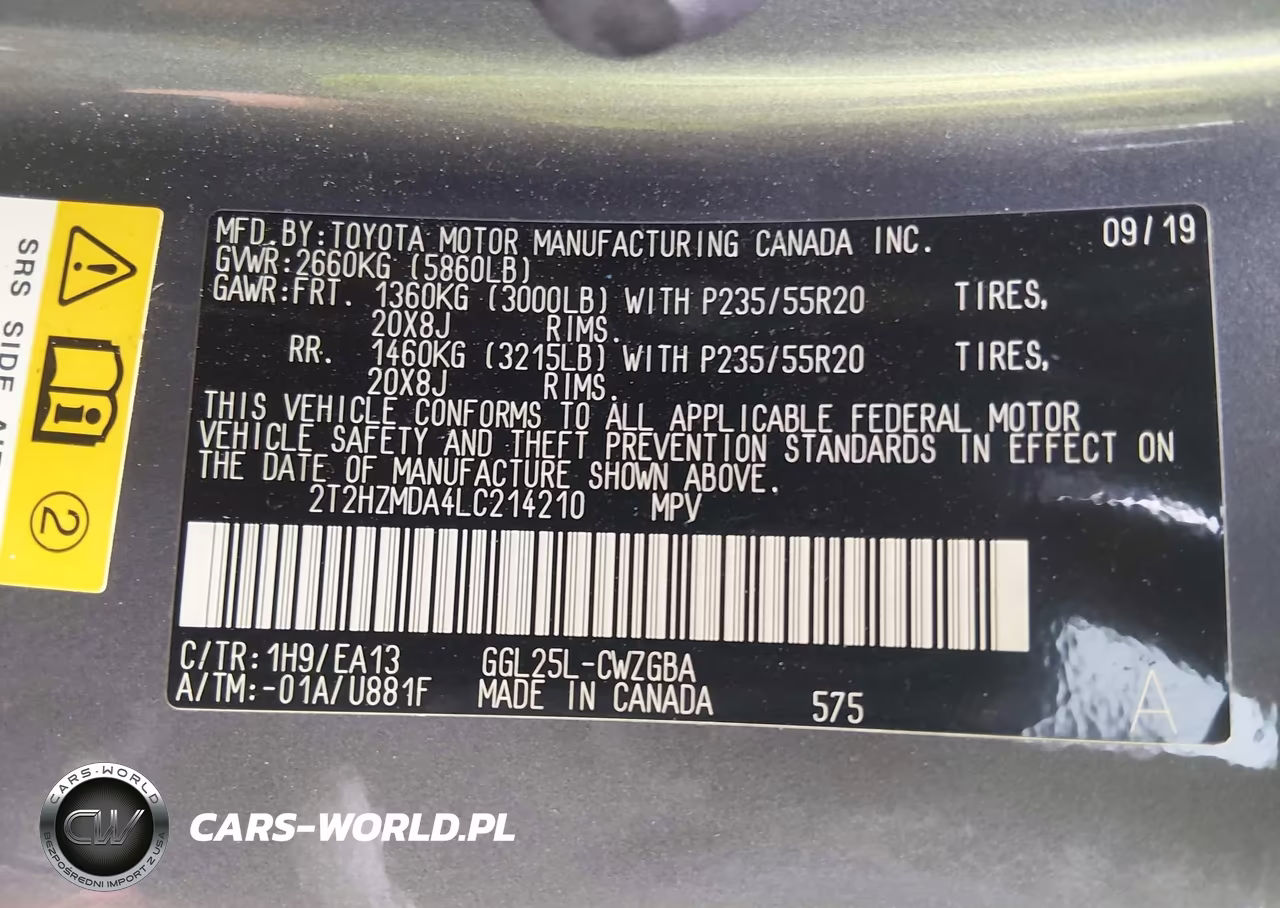 2020 Lexus Rx 350 VIN:2T2HZMDA4LC214210 - 9
