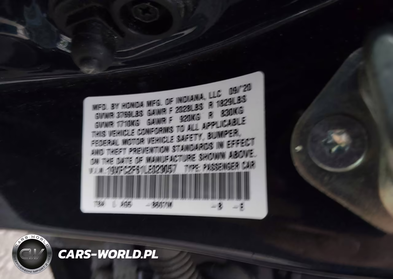 2020 Honda Civic Lx VIN:19XFC2F61LE029057 - 9
